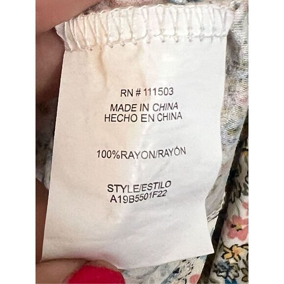 As U Wish high neck floral stretch knit slinky ruffled mini dress sz large - Picture 5 of 7